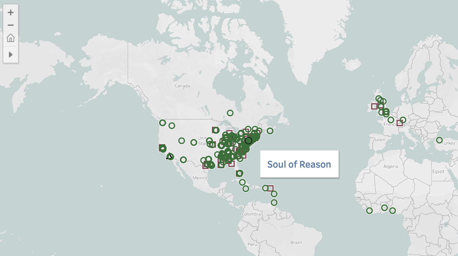 Screenshot from Mapping the Black Digital and Public Humanities